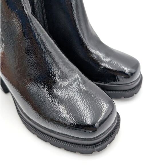 Top Woda West Lug Sole Platform Bootie Side Zip Women's Black Size US6.5 EU37 - Picture 12 of 13